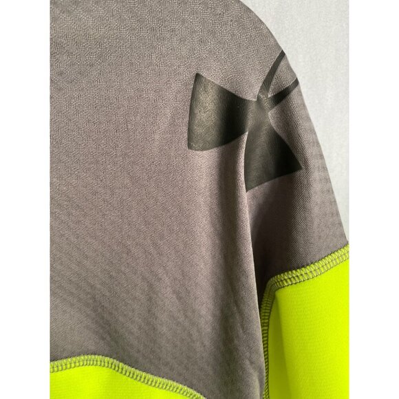 UNDER ARMOUR 2015 MEN'S COMBINE GRAY/YELLOW HALF ZIP MOCK NECK LS PULLOVER SZ 2X - Picture 4 of 8